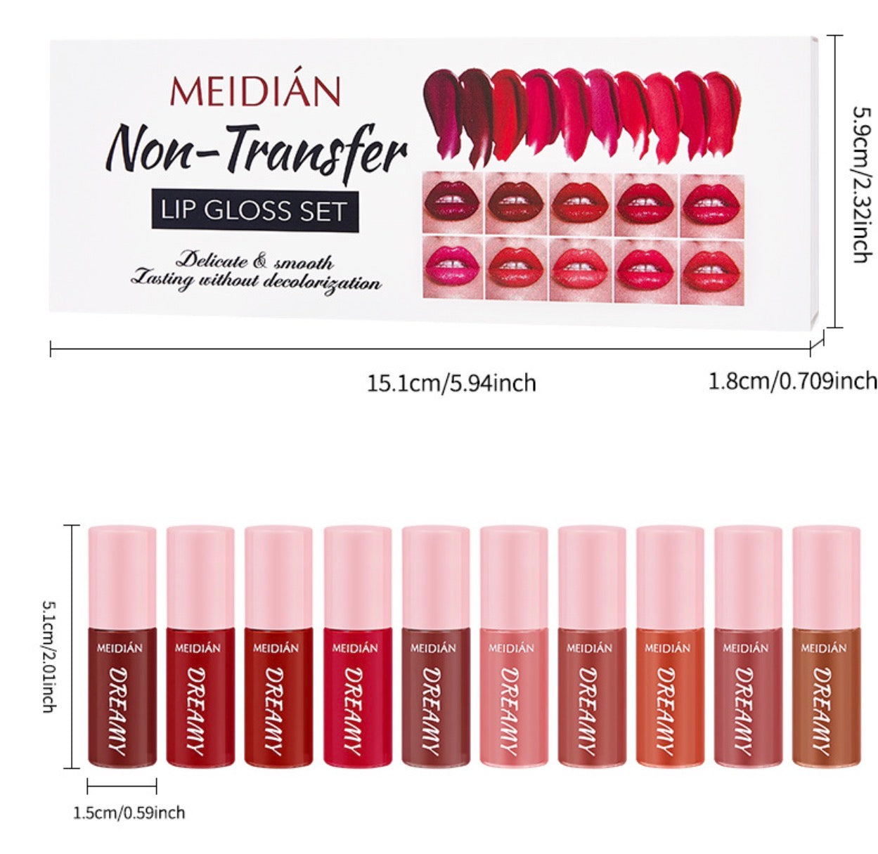 Exclusive Lip Gloss Set 10pcs Moisturizing Lip Gloss Assorted Flavors Shine